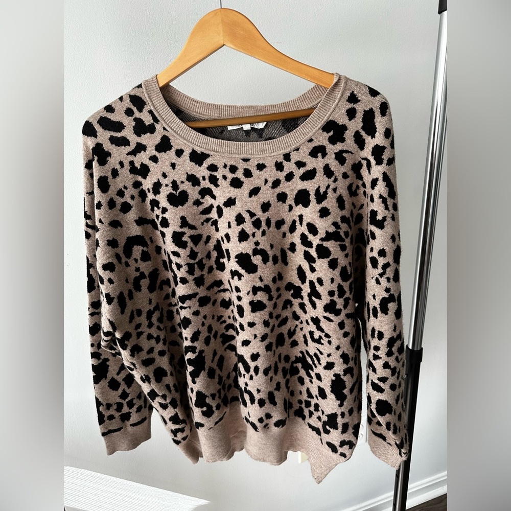 2X Cheetah print sweater from Saks Off Fifth Workshop collection